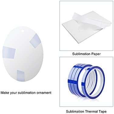 PYD Life 25 PCS Sublimation Blanks Ornaments Ceramic White 3" Oval