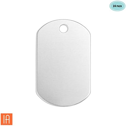 ImpressArt - Premium Metal Stamping Blanks for Metal Stamping and Jewelry Making (24 Pack) (1 1/4" Dog Tag, Aluminum)