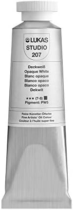 Lukas Studio Artist Oil Color Paints - High-pigment oil paint made with natural binder for artist, painting, & more! - [Opaque White - 37 mL]