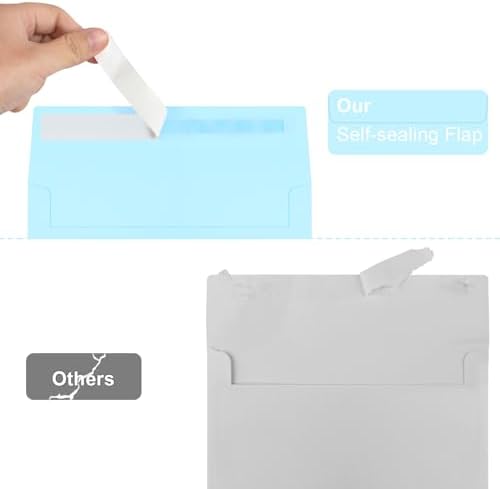 50 Packs Blue 5x7 Envelopes, Blue Envelopes 5x7, A7 Invitation Envelopes Self Seal for Weddings, Invitations, Photos, Greeting Cards, Mailing
