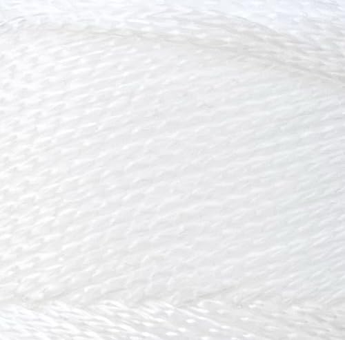 Polyester Macrame Cord 2mm x 251 Yards, 100% Polypropylene Premium Macrame Rope, Colorful Yarn Crochet Macrame Bag Craft for Wall Hangers, Bags, Bottom Plates, Carpets (White, 1 Skein)
