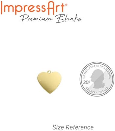 ImpressArt - Premium Metal Stamping Blanks for Metal Stamping and Jewelry Making (24 Pack) (5/8" Heart, Brass)