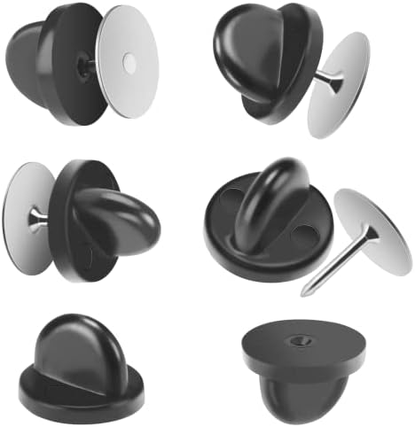 JANYUN 120 Pairs Rubber Blank Pin Backs Butterfly Clutch Backings Holder