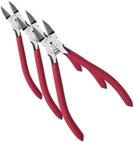 IGAN-P6 6-inch Ultra Sharp & Powerful Side Cutter Clippers with Longer Flush Cutting Edge, Ideal Wire Snips for Crafting, Floral, Electrical & Any Clean Cut Needs (Pack of 3)