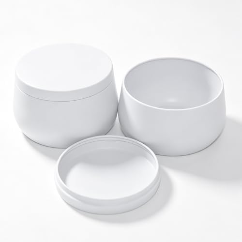 HOMAMAMOON 24 Pack Candle Tins for Making Candles, 8 oz Matte White Empty Candle Jars with Lids, Premium Seamless Metal Candle Containers Jars for DIY Craft, Small Business,Travel, Storage & Gifts