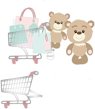Patchwork Shopping Cart Metal Cutting Dies for Card Making