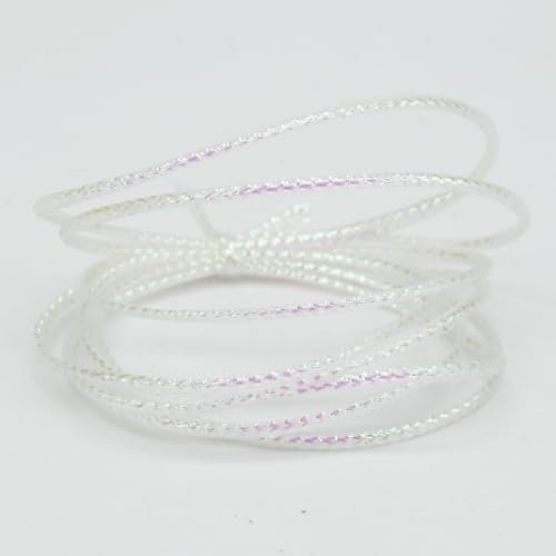 Metallic White Twine 1.5 mm Thick 328 Feet for DIY Crafts Festival Christmas Tree Decor,Multicolor