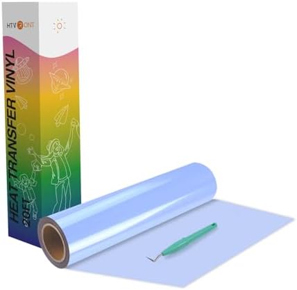 HTVRONT Heat Transfer Vinyl Pale Blue HTV Rolls, 12" x 20ft