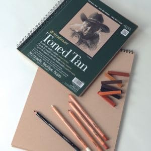 Strathmore 400 Series Sketch Pad, Toned Tan, 5.5x8.5 inch, 50 Sheets - Artist Sketchbook for Drawing, Illustration, Art Class Students