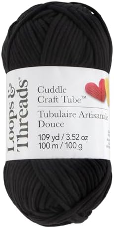 Loops & Threads Cuddle Craft Tube Yarn – Medium (4) Cotton Nylon Blend, Soft Tube Yarn for Knitting, Crochet & Crafts, Ideal for Apparel, Accessories & Decor, 109 yd / 3.52 oz Skein, 8 Pack