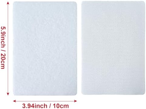 4x6 inch Hook and Loop Strips with Adhesive, Nylon Heavy Duty Hook and Loop Tape, Excellent Grip, Interlocking Tape,for Sewing, Crafting,DIY,Wall Adhesive Strips - 6 Sets White