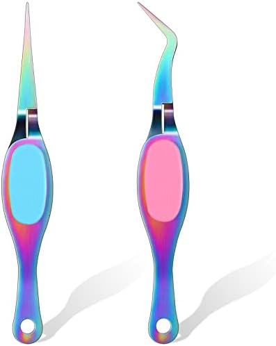 Chumia Craft Tweezer Precision Curved Straight Fine Tip Craft, Multi-color