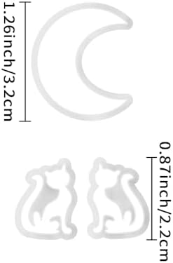 Xaekicr Halloween Moon and Cat Polymer Clay Cutters Set – 3Pcs Clay Earring Cutters for Halloween Earrings Making – Polymer Clay Molds and Tools for Jewelry DIY