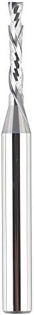 SpeTool Spiral Router Bits Up&Down Compression Bit 1/8 inch Cutting Diameter, 1/4 inch Shank HRC55 Solid Carbide CNC End Mill for Wood Carving Engraving Grinding