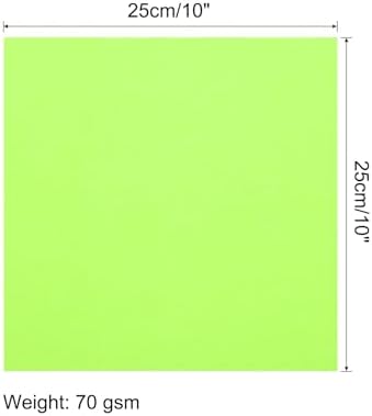 MECCANIXITY 50 Sheet Origami Paper Double Sided Fluorescent Green 10x10 Inch Square Sheet for Art Craft Project, Beginners, Gifts Decor
