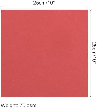 MECCANIXITY 50 Sheet Origami Paper Double Sided Bright Red 10x10 Inch Square Sheet for Art Craft Project, Beginners, Gifts Decor