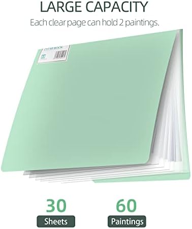 SXhyf A3 Diamond Painting Storage Book for 60 Diamond Painting Pics, Diamond Painting Accessories with 30 Pages Clear Sheet Protectors, Presentation Portfolio Folder for Artwork, 16.5x12.1in