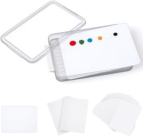 Nuanchu 1 Pcs 9 x 12 Inch Glass Palette for Oil Painting, White | Airtight Keep Wet Palette Container, 40 Sheets Disposable Paper, Keeps Paint Fresh, for DIY Color Mixing Beginners