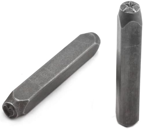 HJTOOK 2pcs Star+Heart Shape Metal Stamping Tool 6mm Electroplated Hard Carbon Steel Tools for Stamping Metal, Jewelry, Leather, Wood