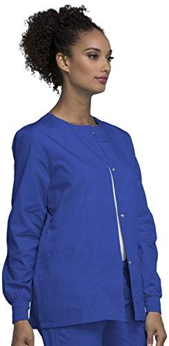 Cherokee WW Originals Scrubs Jacket for Women Snap Front 3 Pockets