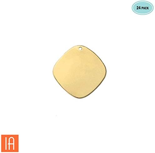 ImpressArt - Premium Metal Stamping Blanks for Metal Stamping and Jewelry Making (24 Pack) (3/4" Round Square, Brass)