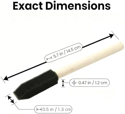 50pcs 1/2" Foam Brush with High Density Foam, mini Foam Brush for Acrylic Paint, Staining, Varnish, DIY Craft & Wood Furniture