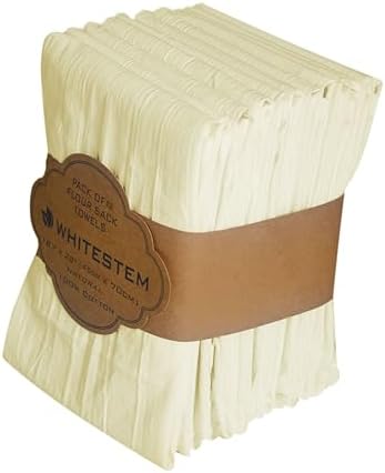 Flour Sack Towels | Tea Towel for Crafts | Kitchen | Dish | Cotton Blank Towel for Embroidery | Baking Bread Proofing Linen Cover | Thick Absorbent Quick Dry | 12 Pack 18"x28" Natural
