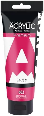 AUREUO Permanent Rose Acrylic Paint, 4 Fl Oz / 120ml Single Tube, Rich Pigment Art Craft Paints for Canvas, Rocks, Wood, Ceramic, Fabric - Art Supplies for Beginners, Professionals, Artists
