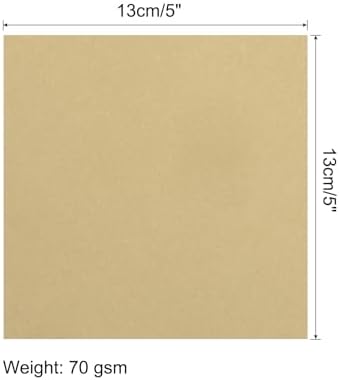 MECCANIXITY 50 Sheet Origami Paper Double Sided Khaki 5x5 Inch Square Sheet for Art Craft Project, Beginners, Gifts Decor
