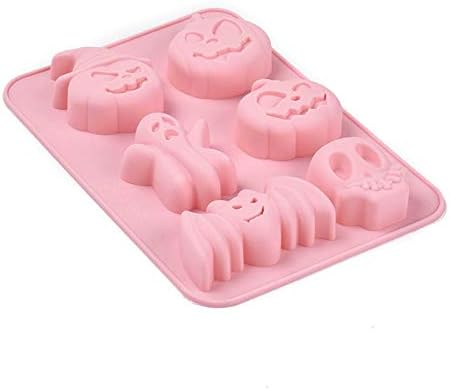 Craftdady Silicone Soap Mold 6 Cavities Bat Ghost Skull Pumpkin Moulds Trays, 2 Pack for Handmade Craft Biscuit Candy Chocolate Fondant Cake UV Resin Epoxy Resin Jewelry Making