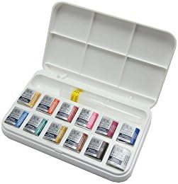 Winsor & Newton Cotman Half Pan with 12 Colors Water Brush