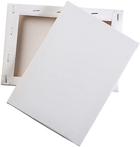 iDIY Stretched Canvas Board 5 x 7 (Set of 12) 5/8" - Classic White Blank, Pre Primed for Oils or Acrylics, 100% Cotton, Acid Free - Professional Grade for Painting or Art Project, Craft, Mixed Media