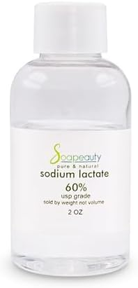 SODIUM LACTATE for Soap Making & Lotions | 60% USP Pure Natural Preservative | Harder Bar of Soap, Bigger Yield, Faster Cure Time, Provides Moisture | 2 oz
