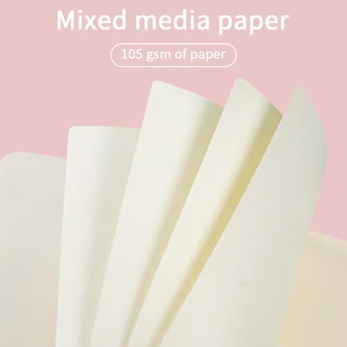 Mifuner Small Rectangle 3.5x5.5 200 Sheets 105gsm Mini Notebooks Blank Pages Sketchbooks Pocket Paint Writing Diary Memo PU Leather Cover Pink