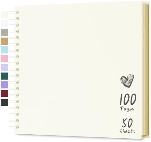 Scrapbook Photo Album 10"x10" 50 Sheets 100 Pages Hardcover Kraft Paper