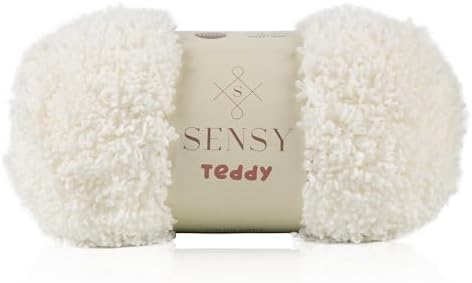 S Sensy Teddy- Micro Polyester Amigurumi #5 Bulky Yarn Creamy 109 Yards 4oz