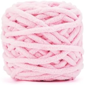 INNDUN Blanket Yarn 100g/3.5oz - Pink Chenille Yarn 6 Super Bulky - 72 Yards - Knitting, Crocheting & Crafts Chunky Yarn