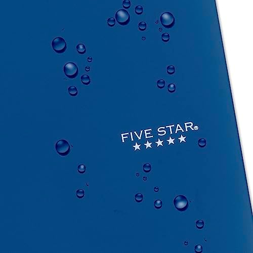 Five Star Spiral Notebook + Study App, 5 Subject, College Ruled Paper, 8-1/2" x 11", Fights Ink Bleed, Water Resistant Cover, Pacific Blue (73635), 200 Sheets (Pack of 2)