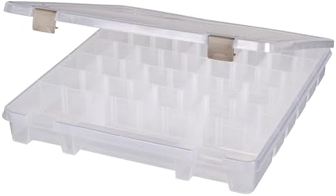 ArtBin 9101AB Super Satchel Slim with Removable Dividers, Art & Craft Organizer, [1] Plastic Storage Case, Clear, Divided Compartments