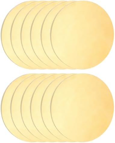 uxcell 12Pcs Brass Round Plate, 0.02"(0.5mm) Thick 1.2"(30mm) Dia H65 Brass Round Disc Blank Metal Sheet Copper Circle Disc for Metal Stamping DIY Crafts