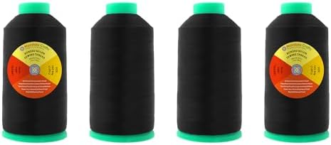 Mandala Crafts Size 46 210D T45 Black Combo Bonded Nylon Thread, 11372 YDs