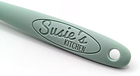Customizable Silicone Spoon - Personalized Kitchen Tool for Unique Cooks - Heat-Resistant, Non-Stick, and Ergonomic - Your Name Embossed - Perfect Gift Idea (Mint Green) (Mint Green)