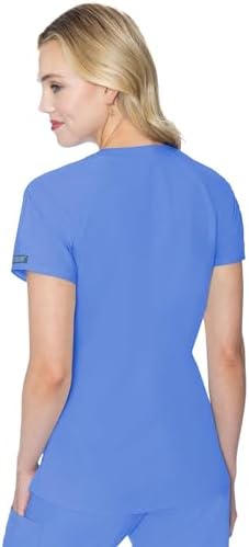 Med Couture Touch Scrub Top for Women Raglan Sleeve 6 Pockets Modern Fit