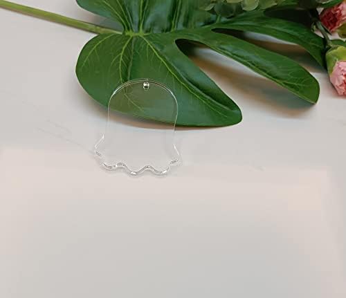 Set of 10 Ghost Keychain,Ghost Acrylic Shape for Halloween, Spooky, Ghost,Craft Blank, DIY Craft, DIY Craft Blank (3'')