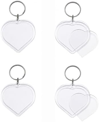 6 Pack Blank Photo Keychain, 2.16 x 1.5 Inch Acrylic Personalized Keychains for DIY Craft Making