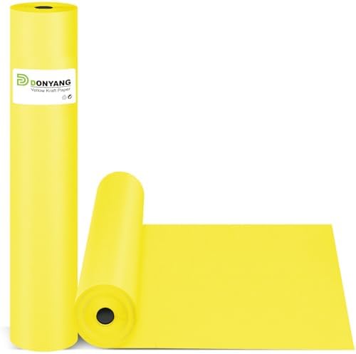 Yellow Wrapping Paper Craft Kraft Paper Roll 15"x450",Bulletin Board Paper
