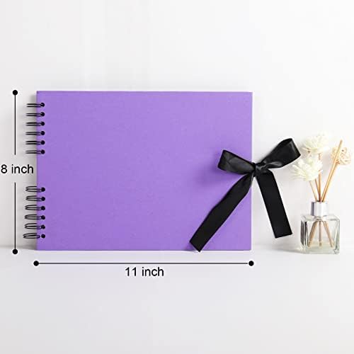 Vienrose Scrapbook Album 80 Pages 11x8 Inch Black | Kraft Paper, Diy Photo Album With Accessories, Memory Book, Wedding Birthday Travel Valentine