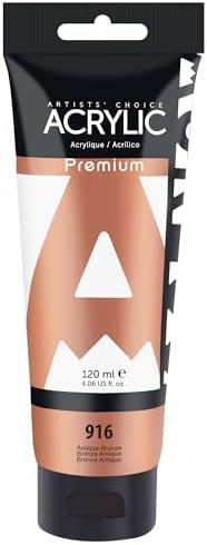 AUREUO Antique Bronze Acrylic Paint, 4 Fl Oz / 120ml Single Tube, Rich Pigment Metallic Craft Paints for Canvas, Rocks, Wood, Ceramic, Fabric - Art Supplies for Beginners, Professionals, Artists