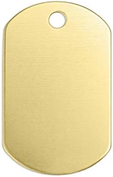 ImpressArt - Premium Metal Stamping Blanks for Metal Stamping and Jewelry Making (24 Pack)… (1 1/4" Dog Tag, Brass)