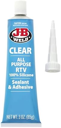 J-B Weld 31310 Clear All-Purpose RTV Silicone Sealant and Adhesive - 3 oz. - 2-Pack